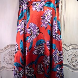 Jaspal Colorful Floral Fit and Flair Midi Skirt Size Medium